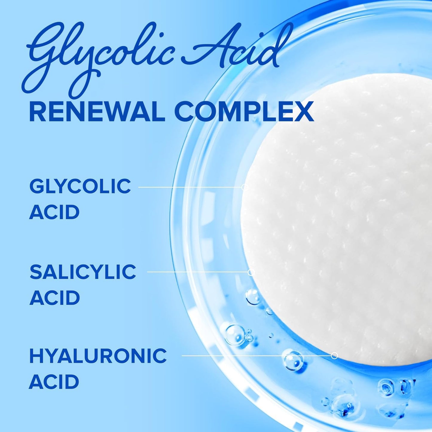 Glycolic Acid Toner Pads | Facial Peel with Tea Tree Oil & Vitamins | 50 Count