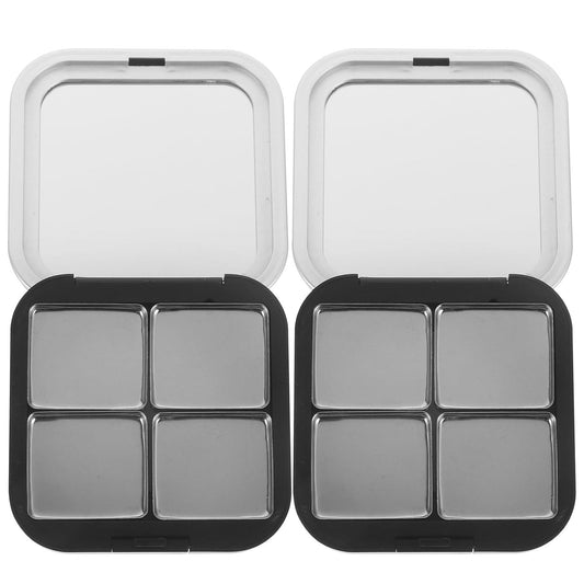 Blush Pallet Makeup 2pcs Empty Magnetic Eyeshadow Palette, Small Makeup Palette Lipstick Compact Containers Cosmetic Sample Storage Cases Makeup Plate for Foundation