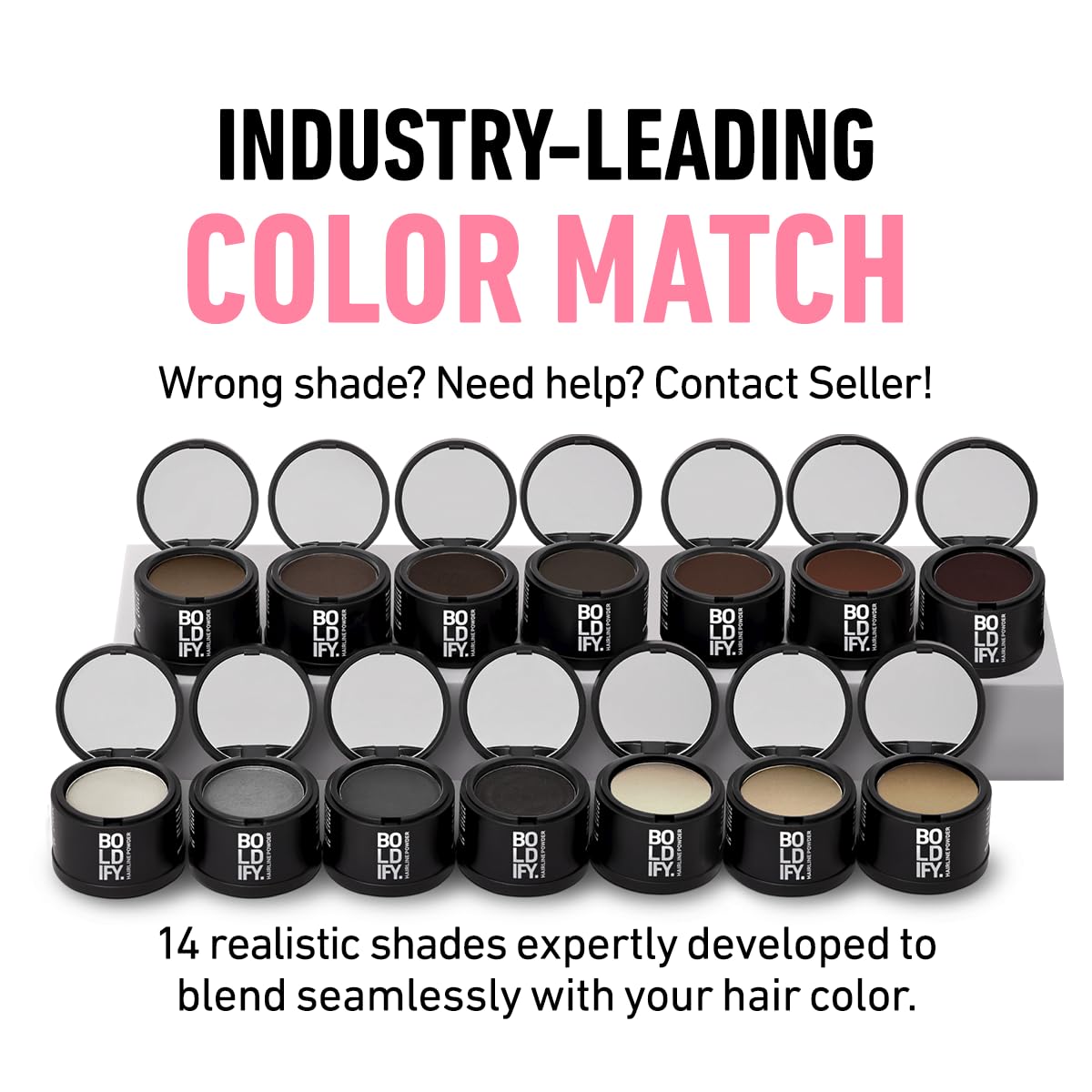 BOLDIFY Hairline Powder (LARGE, 10g) - Root Touch Up Hair Color for Gray Coverage - Bald Spot Concealing Hair Powder for Women & Men - 48-Hour Stain-Proof - Hazel Brown