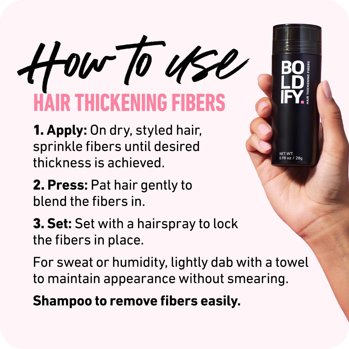 BOLDIFY Hair Fibers 28g | Thinning Hair Solution | Ash Brown for Men & Women