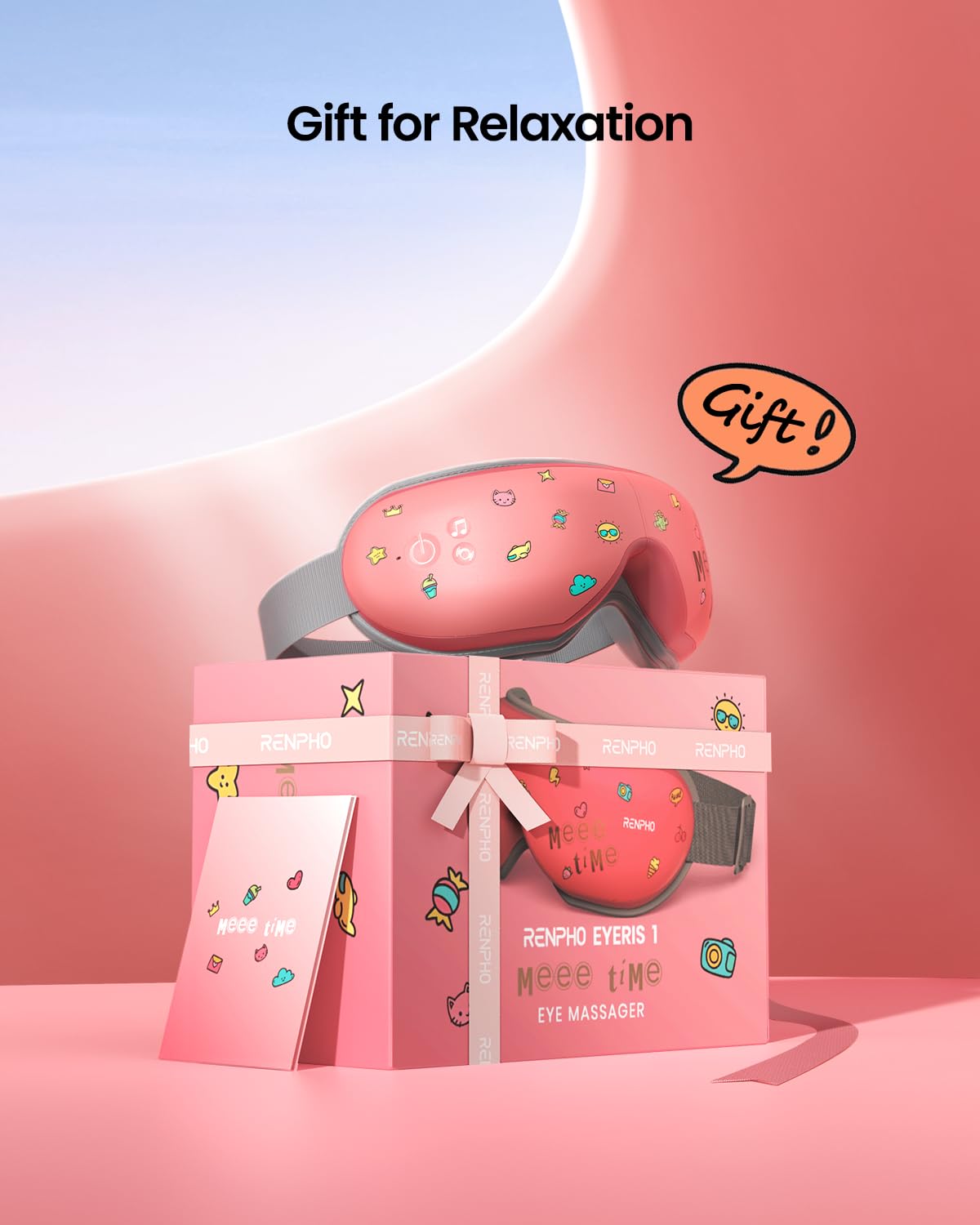 RENPHO Eye Massager with Heat, Valentines Day Gifts for Her Him Birthday Gifts for Women Mom, FSA Eligible HSA Eye Mask for Migraine,Sleep Mask for Dry Eyes Relax, Handheld Massager Eyeris 1