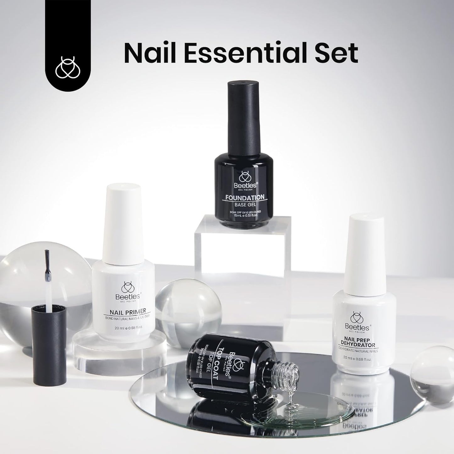 15ml No Wipe Gel Top Coat & Base Coat Set | Long-Lasting Shine for Women