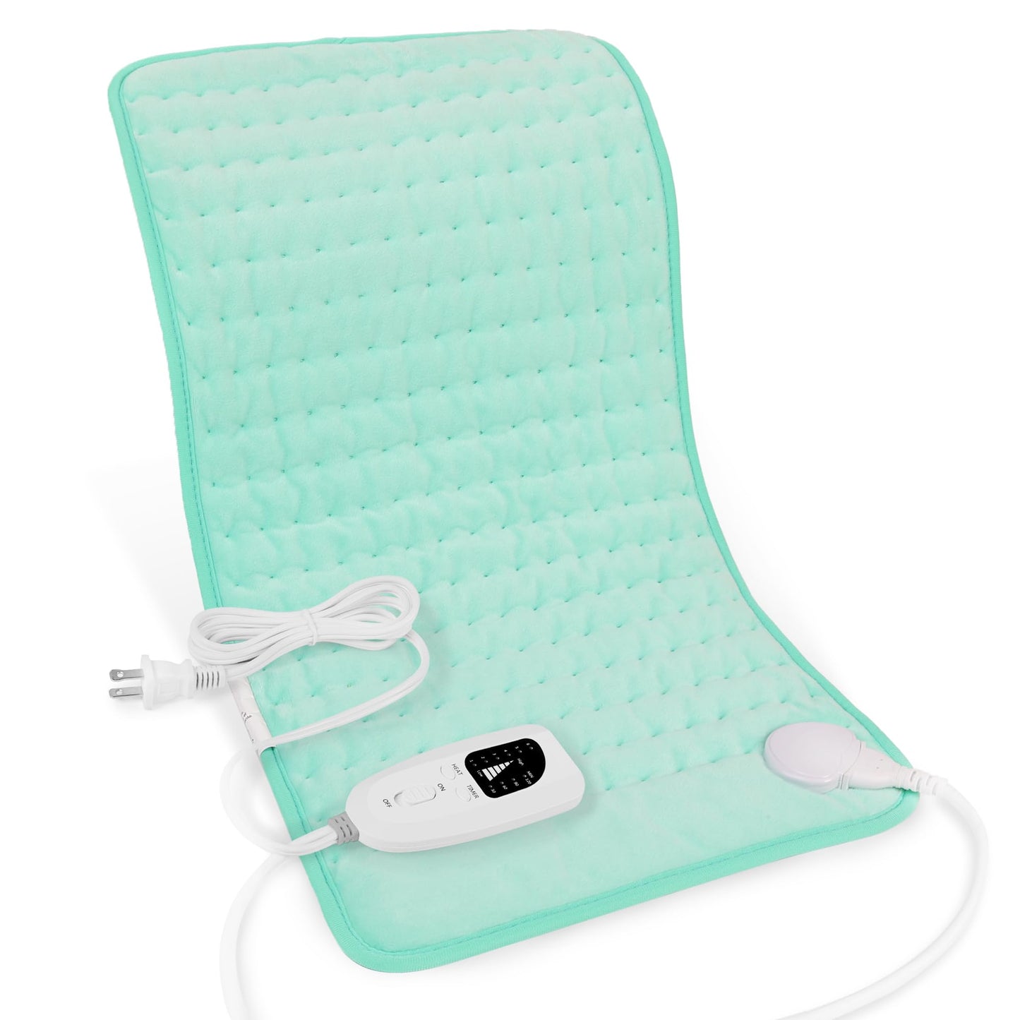 Heating Pad,Electric Heating Pads for Back,Neck,Abdomen,Moist Heating Pad for Shoulder,Knee,Arms,Legs,Dry/Moist Heat & Auto Shut Off,Birthday Gifts for Men and Women(Light Gray, 24''×12'')