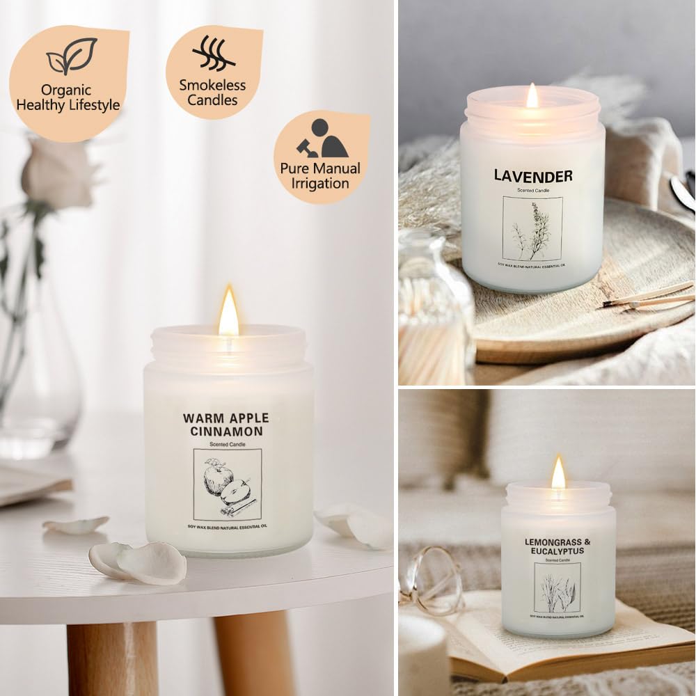 Candles Clearance, 4 Pack Candles for Home Scented, Stress Relief Gifts for Women, 28 oz Lavender Candle Gifts Set for Women Birthday, Valentine's Day, Mother's Day, Anniversary Candle Gift