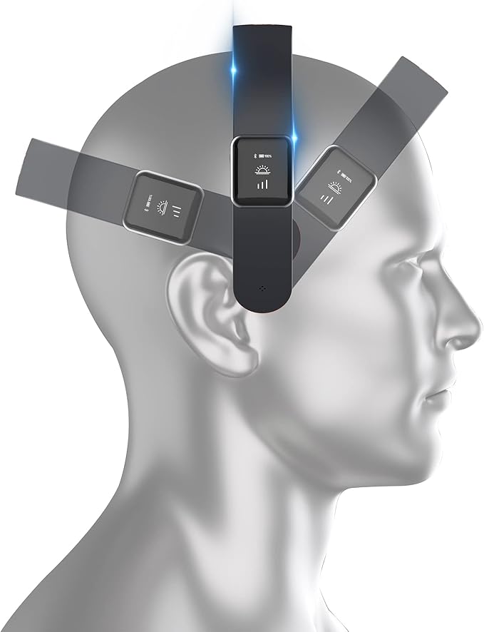 Master Massage H1 Fashion Hairband Head Massager Standard- Slim & Lightweight, 11 Vibrating Heads, 5 Modes, 3 Intensities from Gentle Fingers to Acupressure- Misty Gray