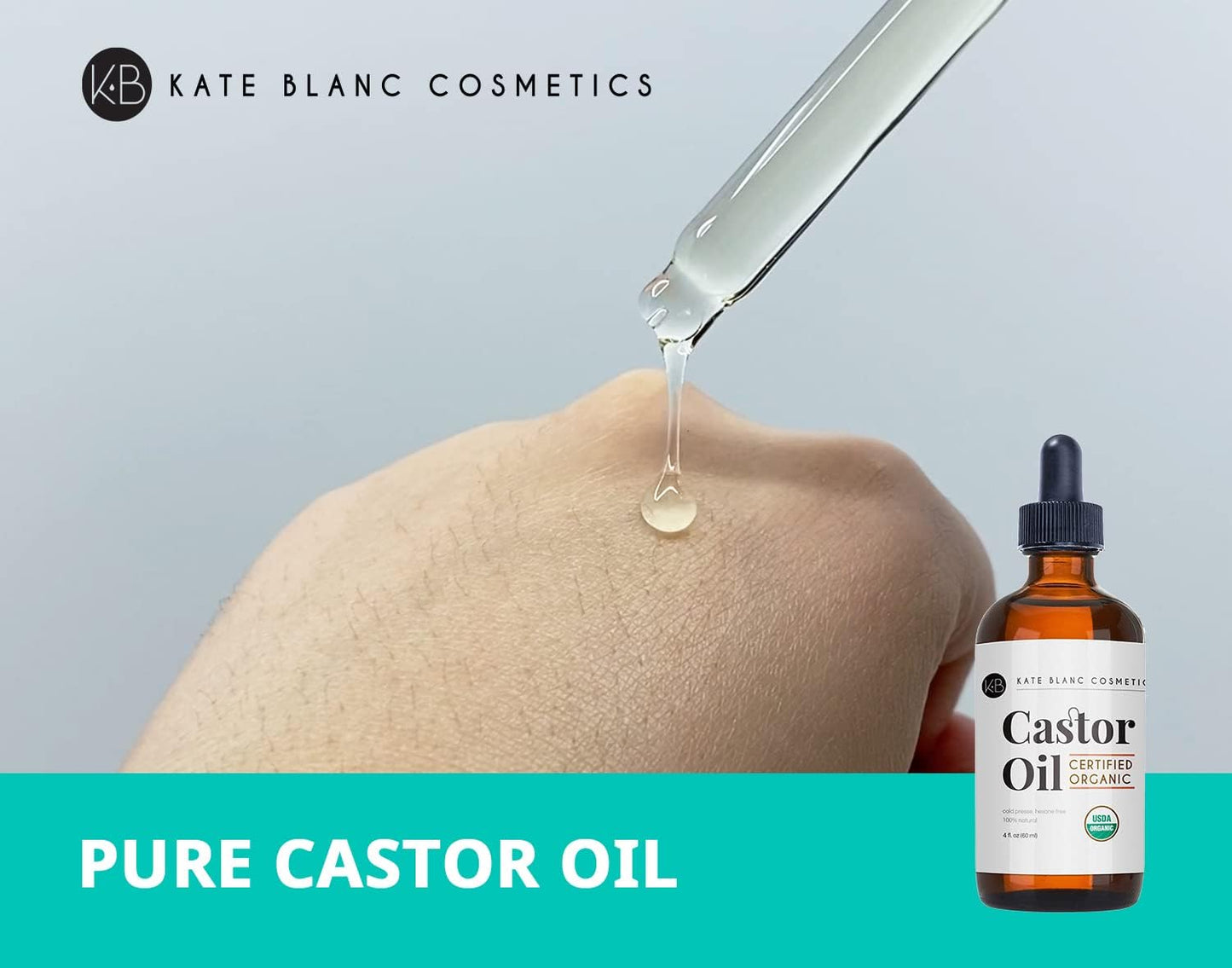 Organic Castor Oil 4Oz | 100% Pure & Cold Pressed | Hair & Skin Moisturizer