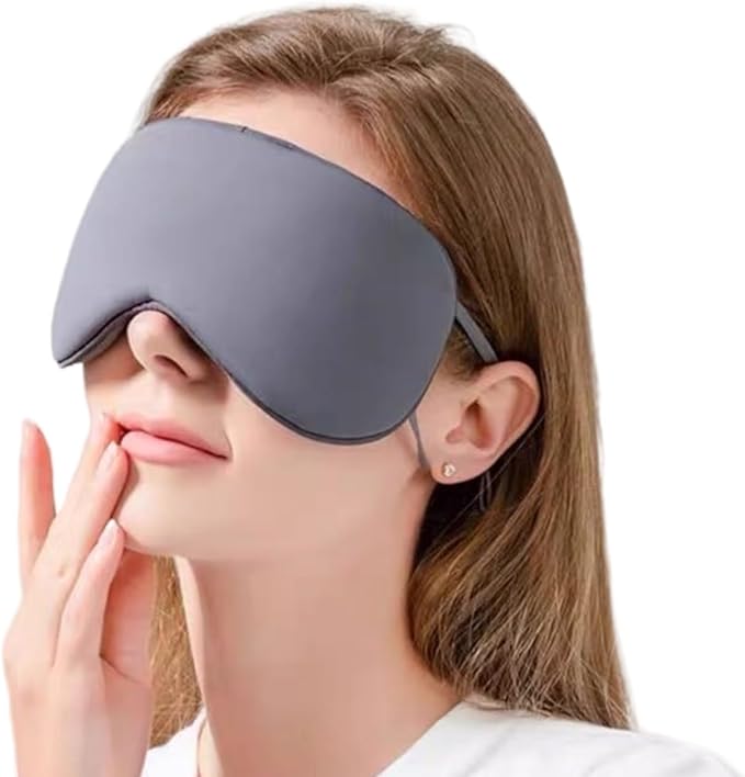 Sleep Mask FSA or HSA Eligible,Dual Warm & Cool Function,Soft-Covered Eye Mask for Sleep, Blocks Light to Reduce Dark Circles, Adjustable Ear Loops, Travel Bag Included Gift for Men and Women