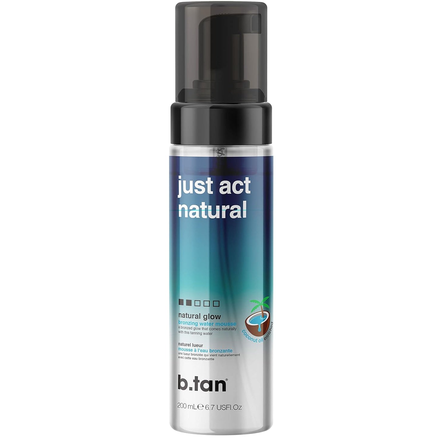 Clear Self Tanner Bronzing Water Foam – Best 1-Hour Sunless Tanning Mousse | Dark, Transfer-Free, 6.7 Fl Oz