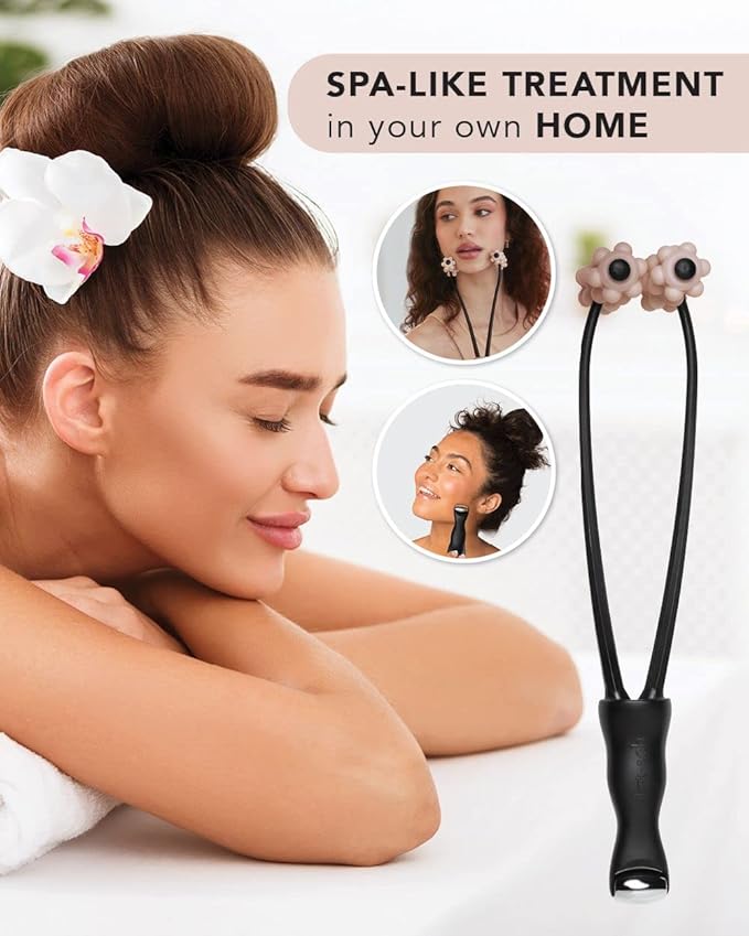 Kitsch Facial Lifting Roller for Wrinkles & Firming, 2-in-1 Eye & Face Massager Tool, Lymphatic Drainage Massager Rollers, Skin Roller for Face, Facial Rollers, Jawline Sculpting & Neck Lifting