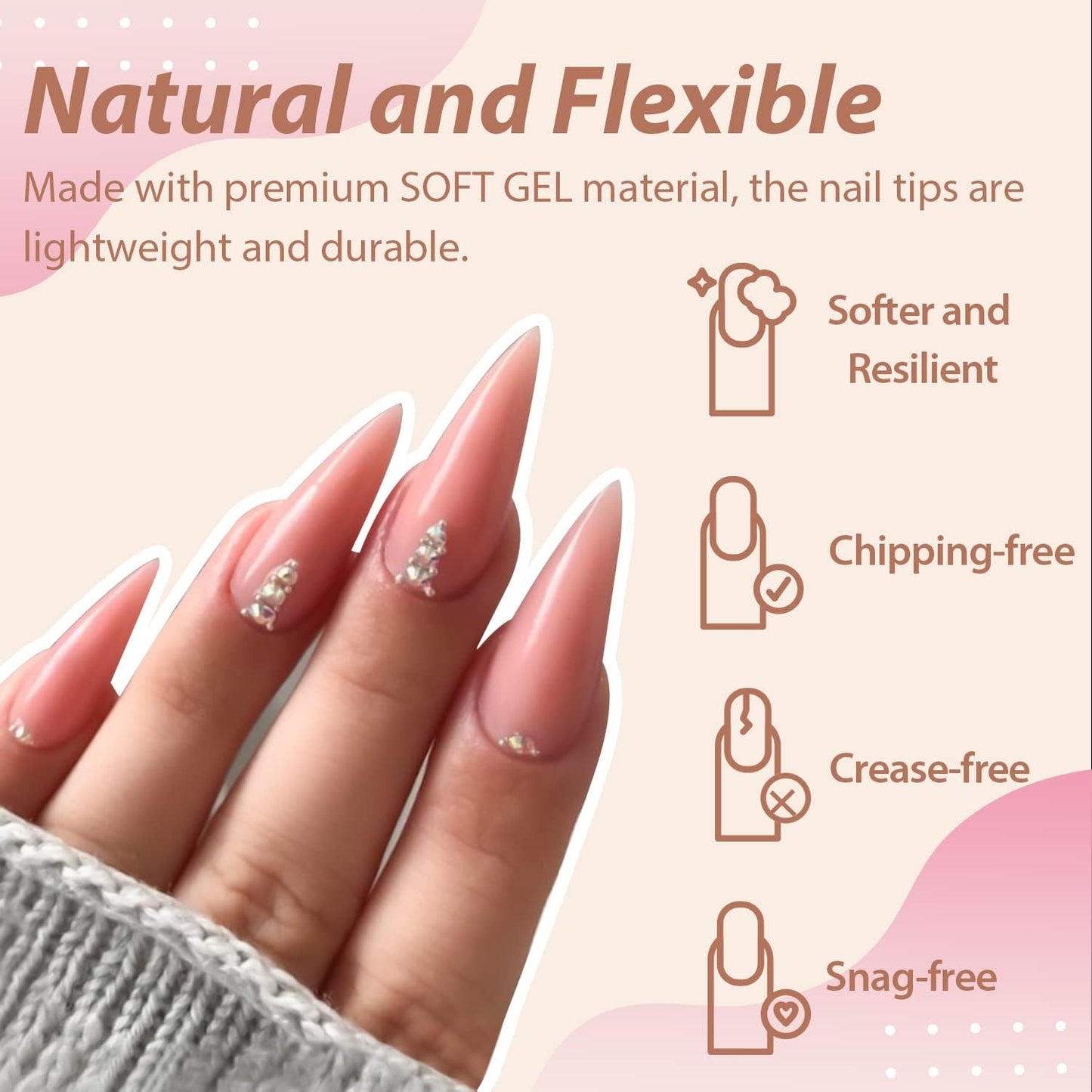Soft Gel Nail Tips | 40ml Strong Adhesive Gel for Acrylic & Press-On Nails