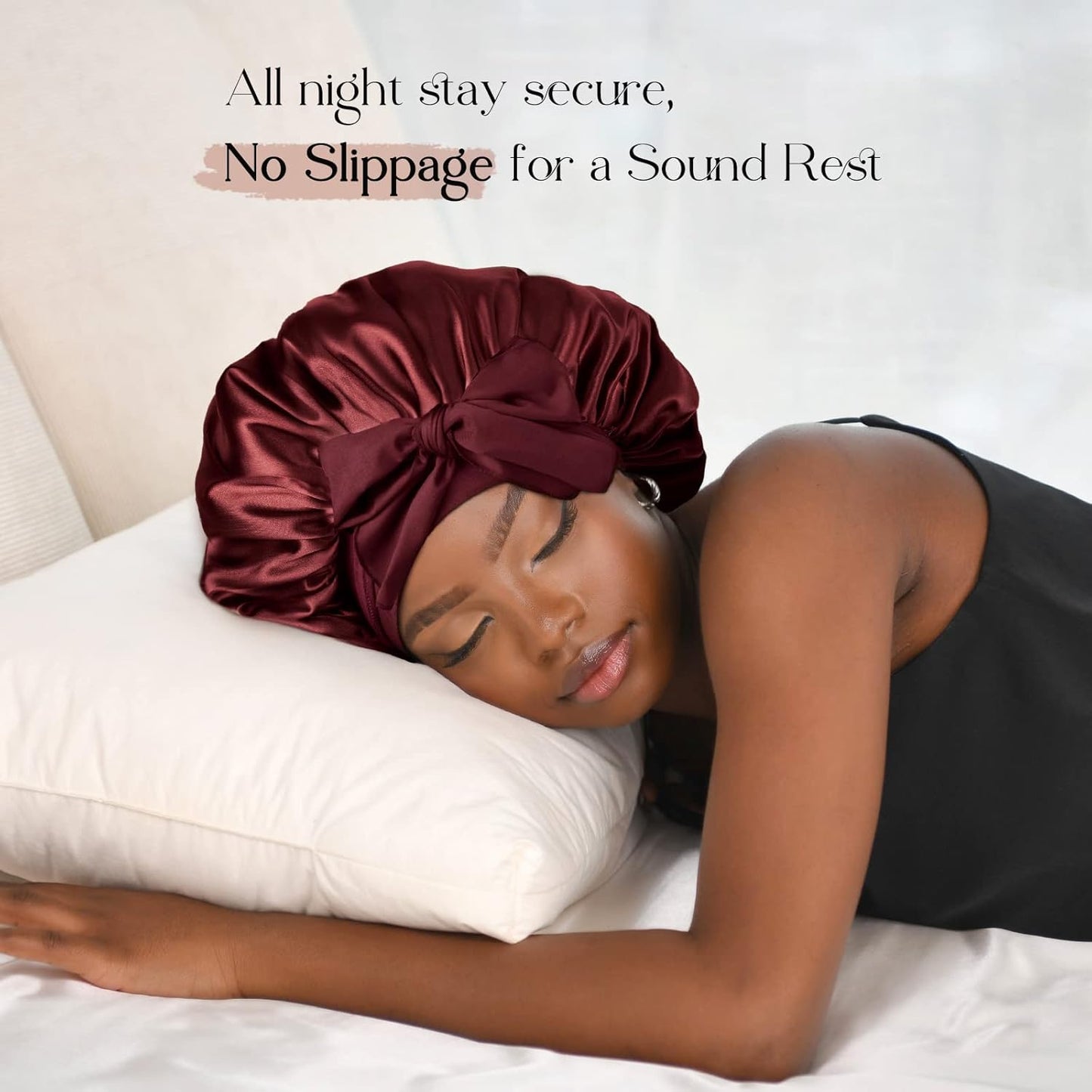 Silk Bonnet for Sleeping | Double Layer Satin Lined | Purple Hair Protection