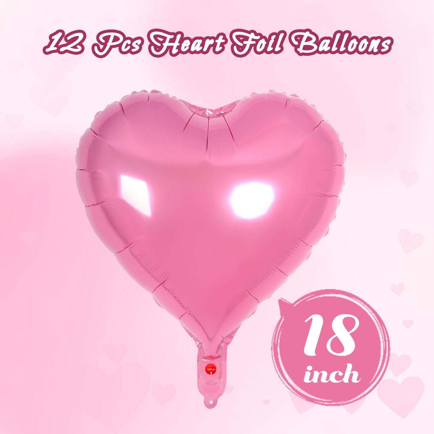 12 Pcs Red Heart Balloons,18 Inch Heart Foil Balloons Love Balloon Valentine Balloon for Birthday Party Wedding Engagement Party Baby Shower Valentine Day Decorations (red)
