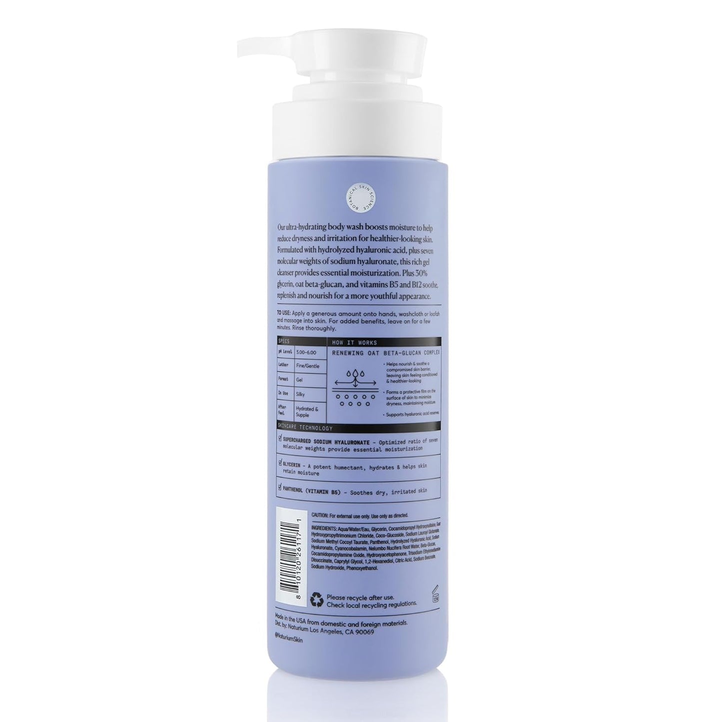 Niacinamide Body Wash | Cleansing & Hydrating Gel-Serum | 16.9 oz | Paraben-Free