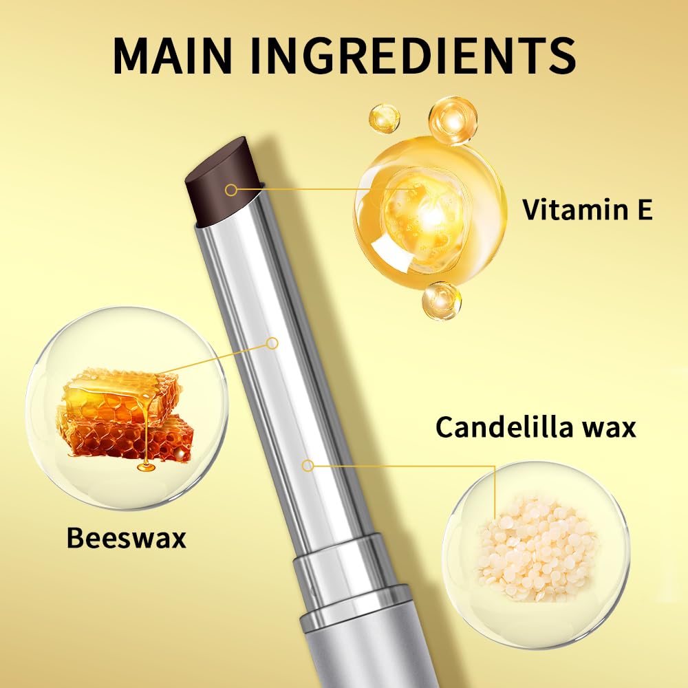 Tinted Lip Balm Lipstick, Hydrating Natural Glossy, Long-lasting Moisturizing & Nourishing Lip Care with Natural Ingredients Transparent Color (Drak Honey, 0.07oz)