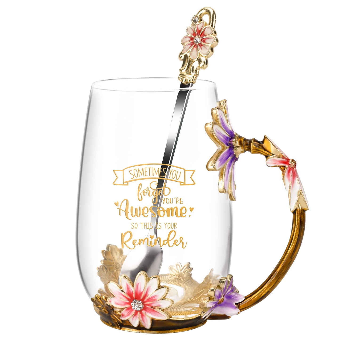 OEAGO Birthday Gifts for Women Mom Plastic Tea Cup Mothers Valentines Day Gifts for Her from Daughter Son Unique Inspirational Friendship Ideas for Female Coworker