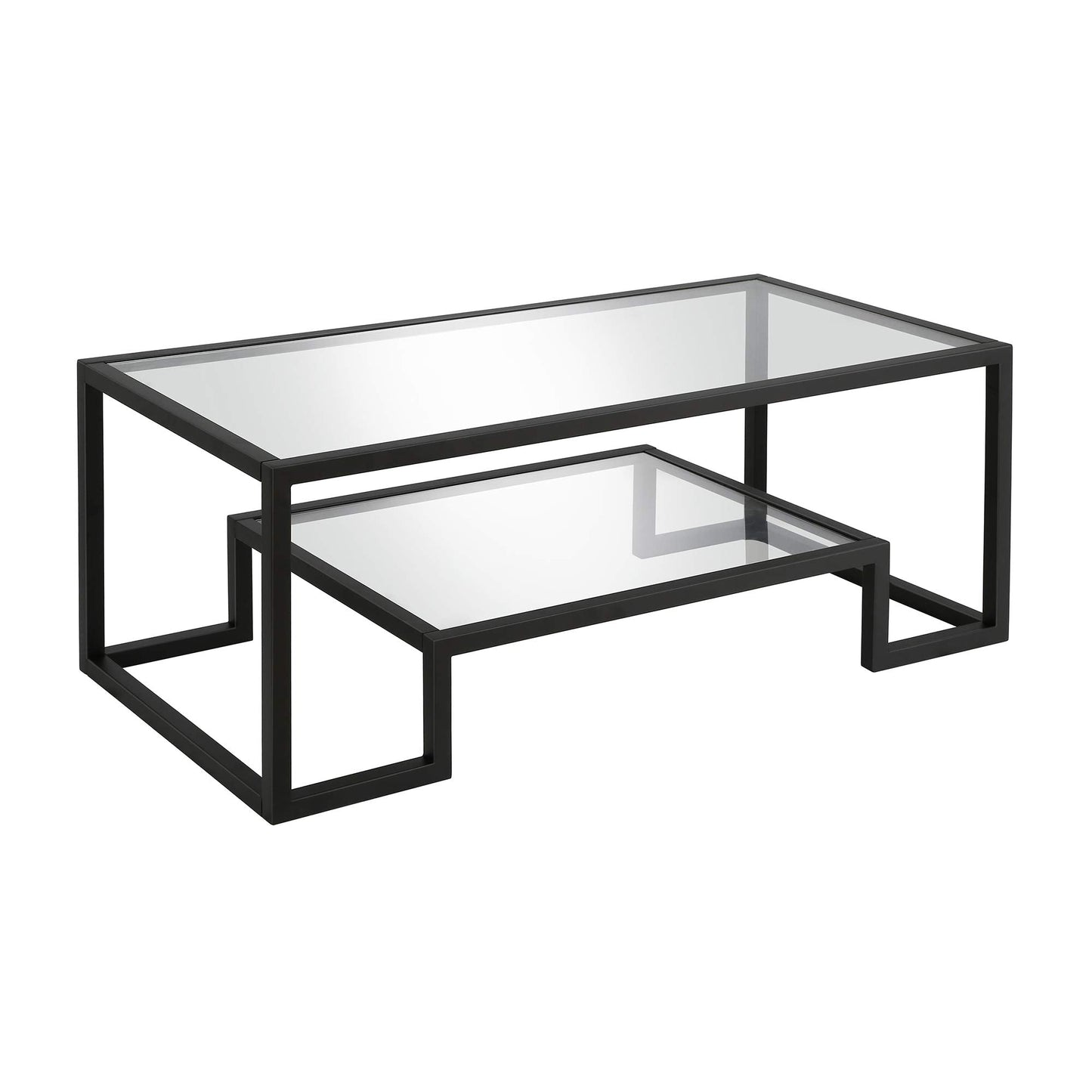 Henn&Hart 45" Wide Rectangular Coffee Table in Blackened Bronze, Modern coffee tables for living room, studio apartment essentials