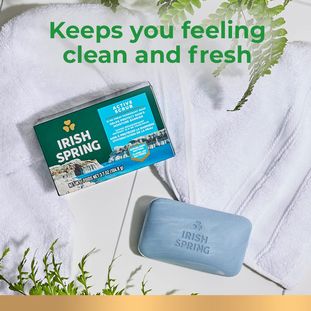 Irish Spring Moisture Blast Deodorant Soap | 12-Hour Freshness | 3.7 oz Bar (12 Pack)