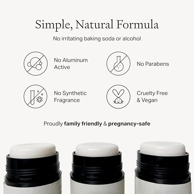 Each & Every All Natural Deodorant for Women & Men - Sensitive Skin, Plant-Based, Baking Soda & Aluminum-Free Deodorant - Long Lasting 24 Hr Odor Control - Citrus & Vetiver Travel Size (3 Pack, 2.5oz)