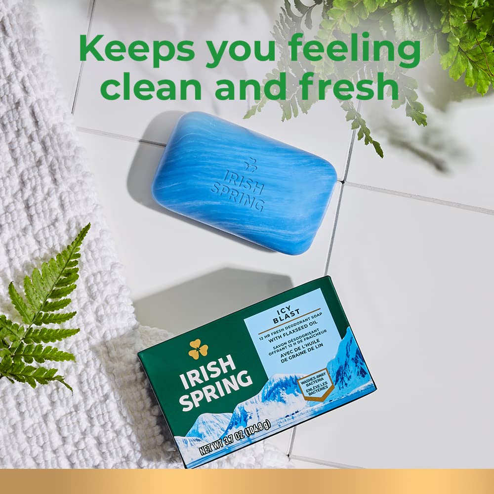 Irish Spring Men's Exfoliating Bar Soap | Fresh & Clean | 24 Pack | 3.7 Oz