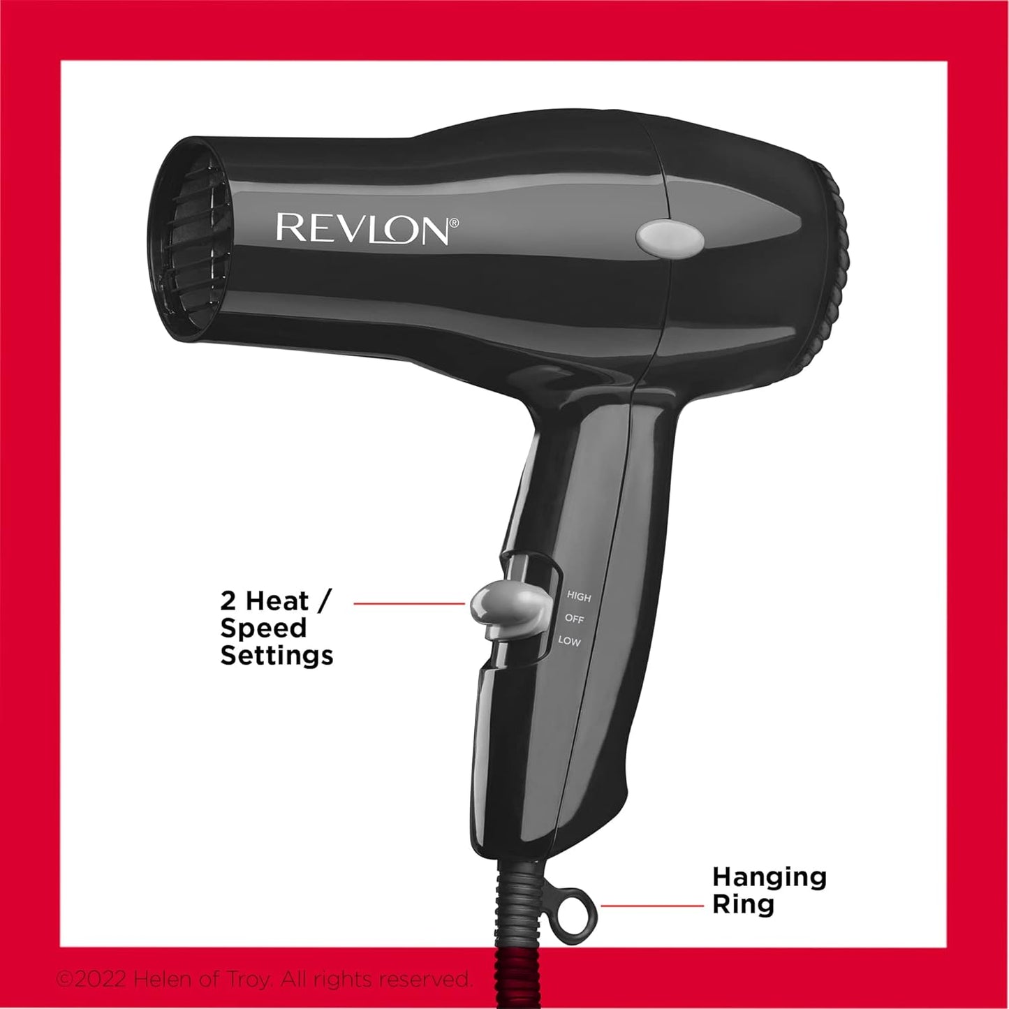 REVLON 1875W Compact Hair Dryer – Lightweight & Travel-Friendly | Yellow