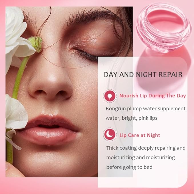 8PCS Bee Lip Balm Pot, Fruit Moisturizing Propolis Lip Mask, Lip Mask Overnight Moisturizing Lip Balm Hydrating Prevention Dry and Crack Lip Scrubs Exfoliator Lip Wrinkle Care Products