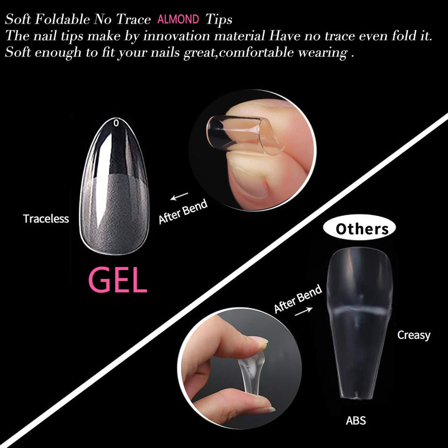 Soft Gel Nail Tips | 40ml Strong Adhesive Gel for Acrylic & Press-On Nails