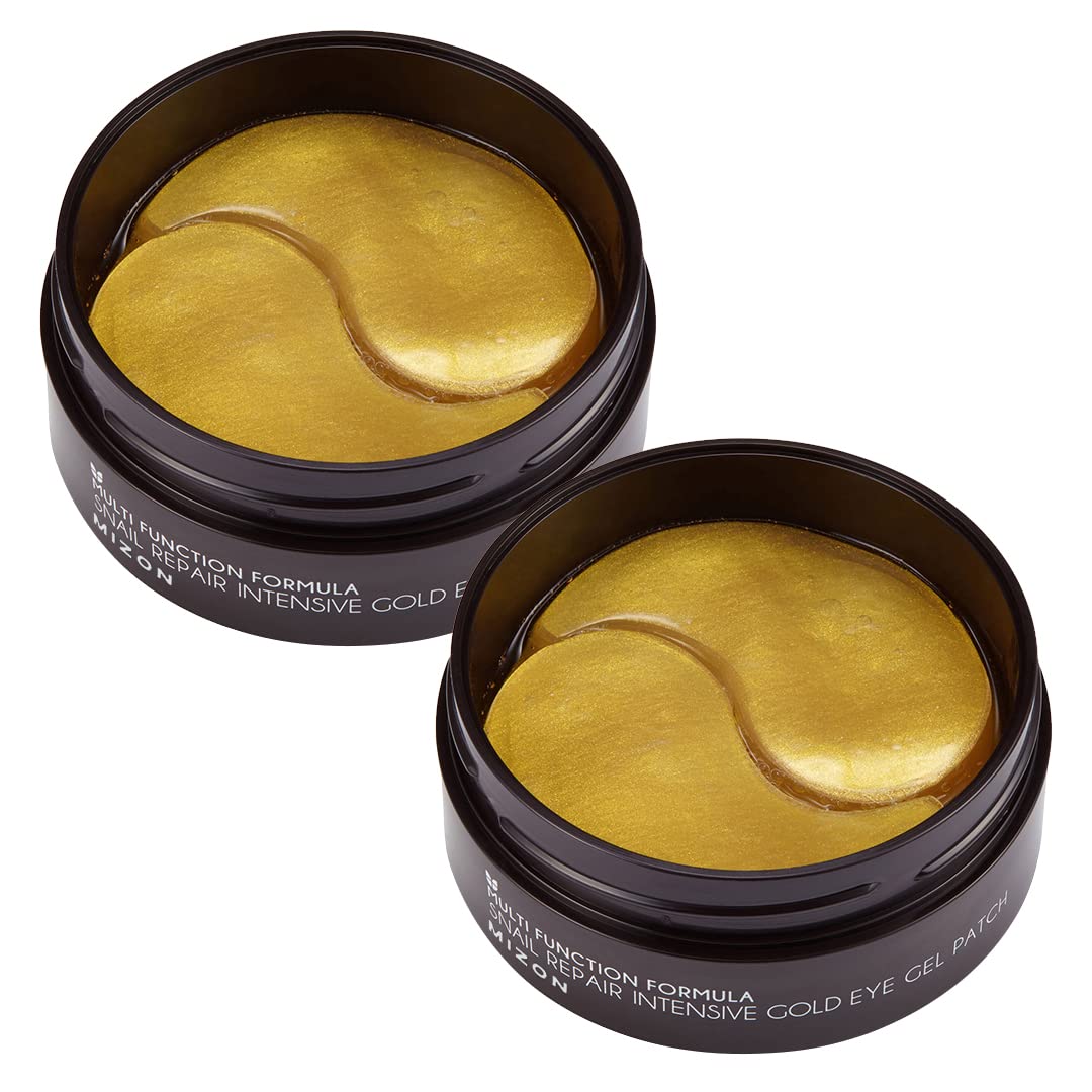 MIZON Hyaluronic Eye Gel Patch with Triple Hyaluronic Acid and Seaweed Extracts for Deep Hydration, Plumping, and Soothing – 60pcs – Improves Dryness and Smooth Texture