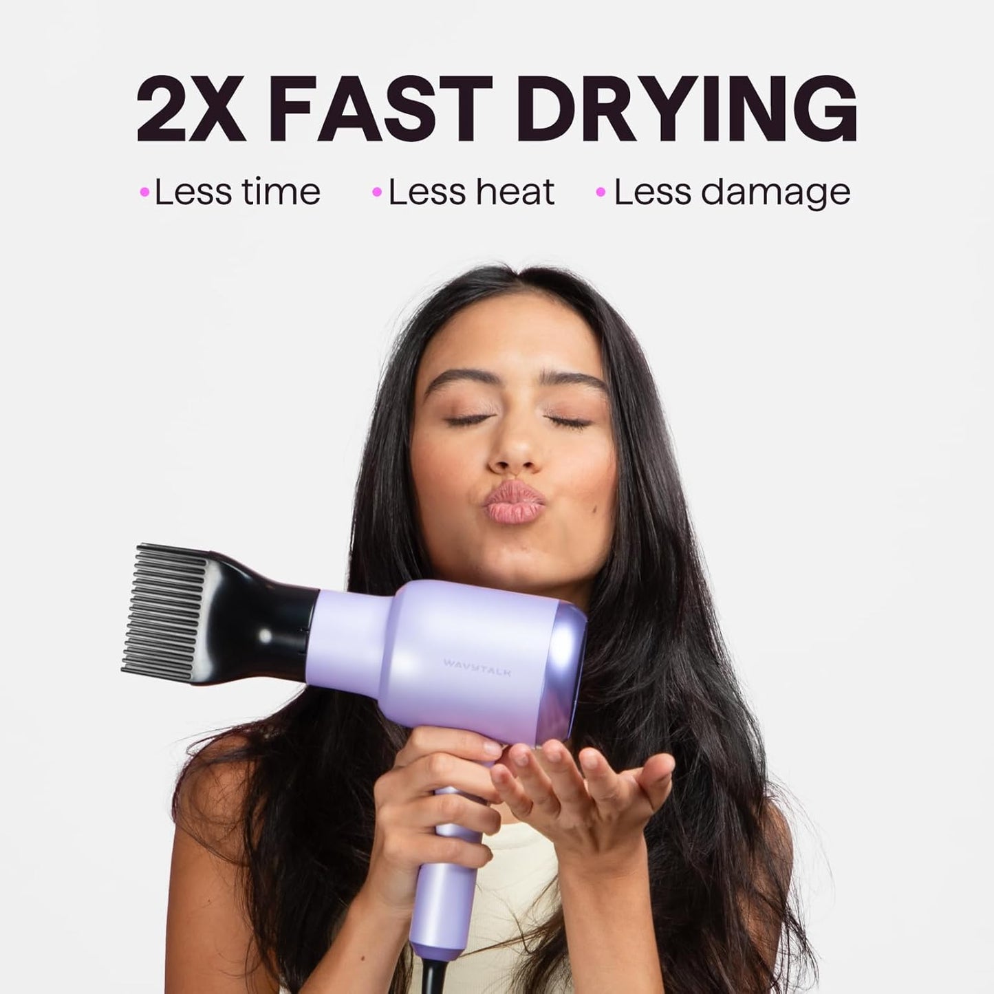 Ionic Hair Dryer for Curly Hair | 1875W Fast Drying | Diffuser & Attachments | Rose Gold