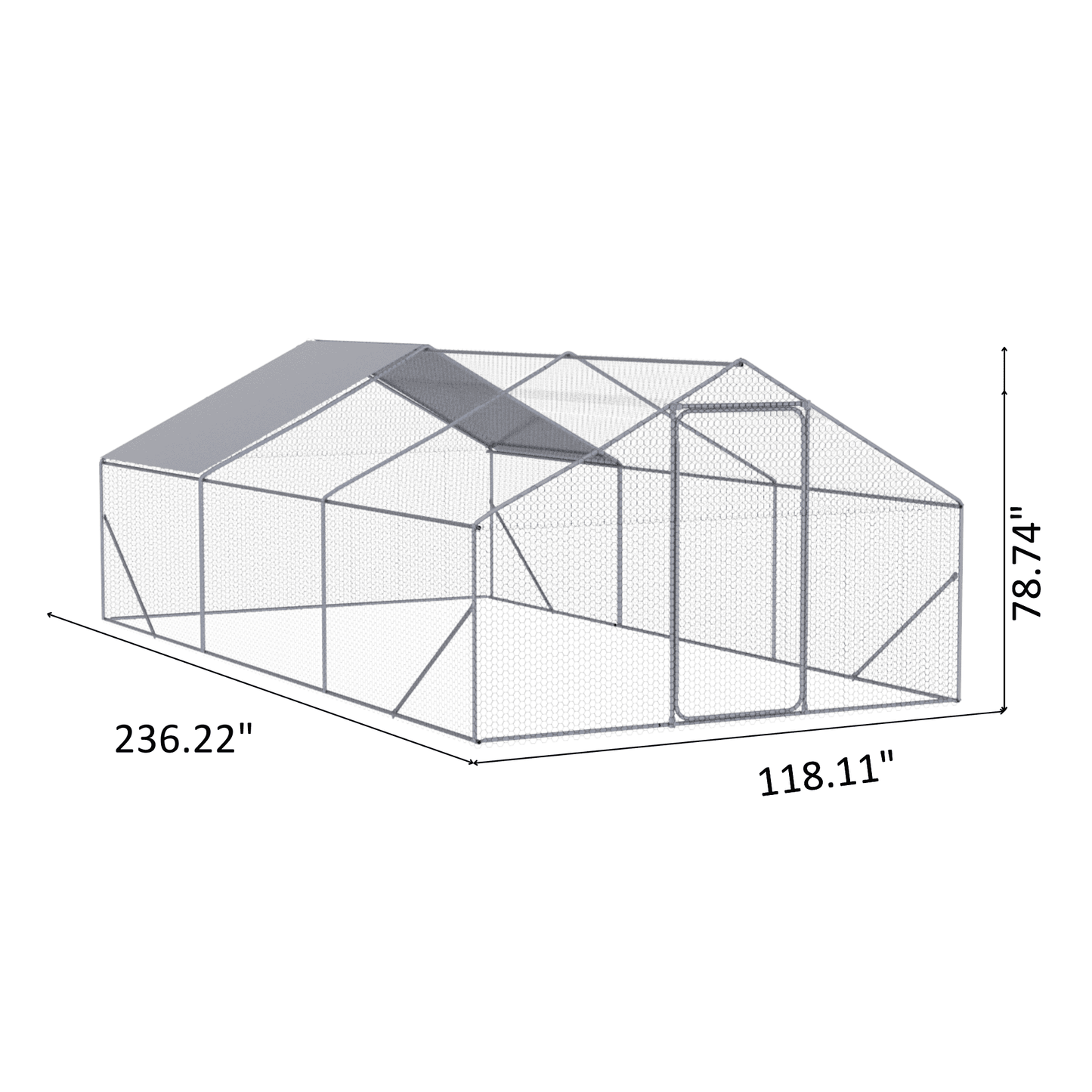 Coowa Outdoor Metal Chicken Coop 20 x 10 x 6 FT Large Chicken Run 3 Unit Walk in Poultry Hen Pen Cage with Lockable Door for Backyard Farm