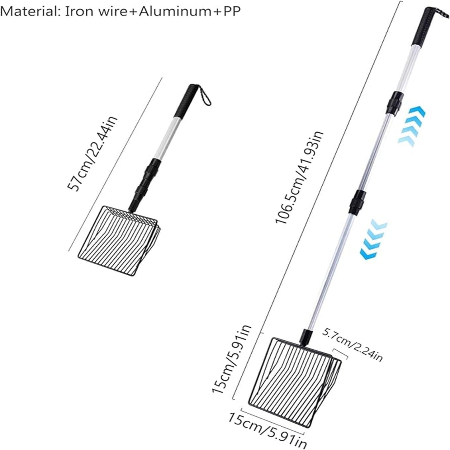 3 in 1 Stretchable Chicken Poop Scooper Chicken Coop Accessories Sifting Shovel for Chicken Coop Chicken Litter Scoop Supplies Separating Poo and Debris from Sand