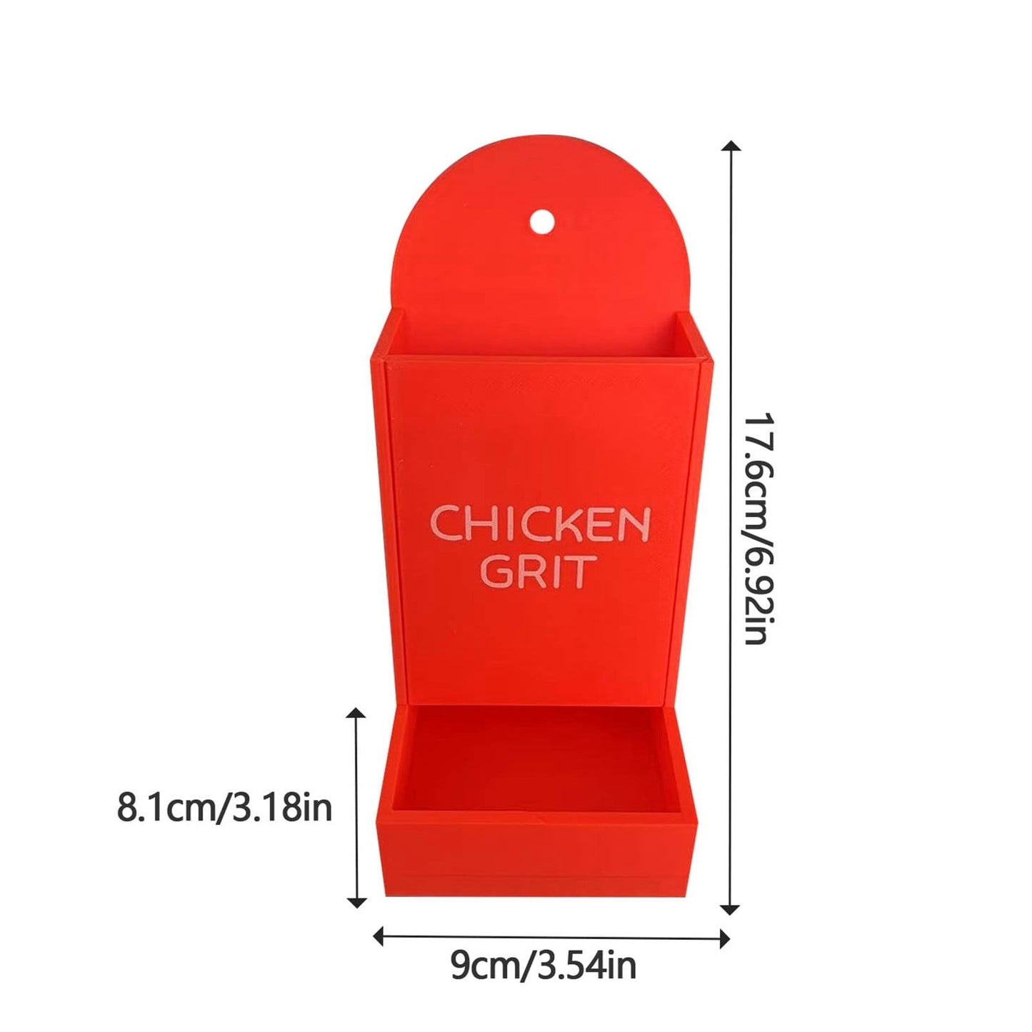 MU Hanging Chicken Gravel Feeder & Oyster Shell Grit Feeder Plastic 3D Printing Chicken Feeder Chicken coop Accessories Automatic Chicken Feeder (Red)