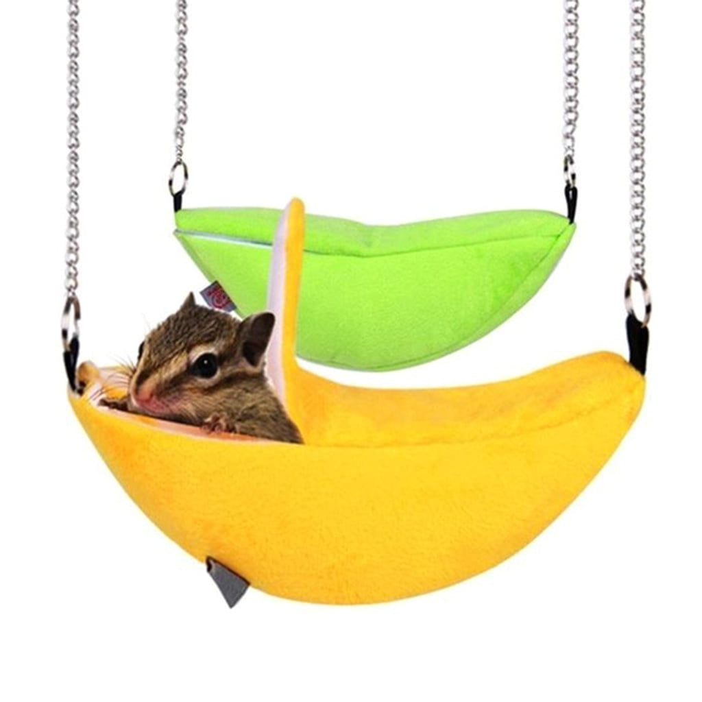 CIYISON Hamster Warm Bed Hanging Banana Hammock for Small Cage Accessories for Squirrel Sugar Glider Ferret 2 Colors