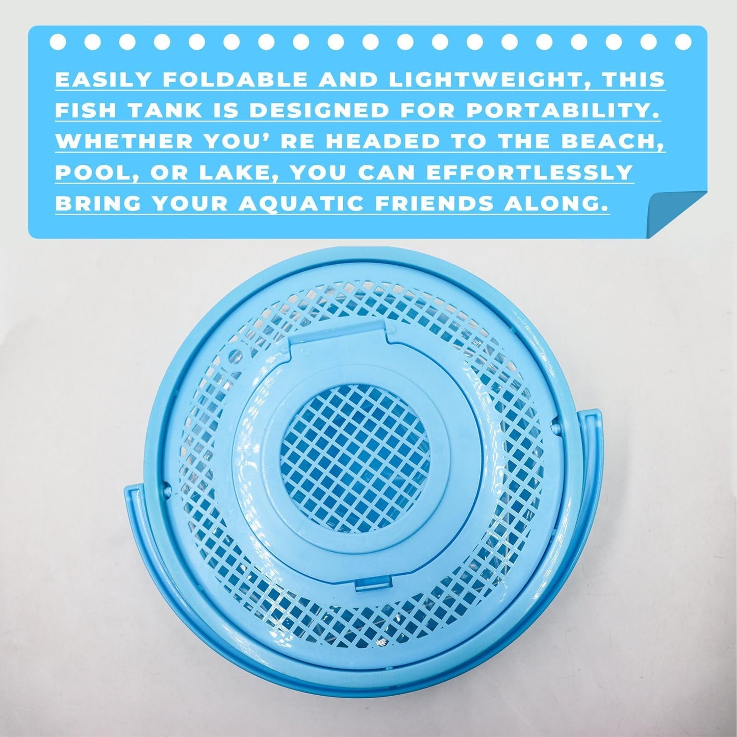 Fish Transport Container, Plasitc Fish Bowl, Beginner Tank, Great Concept for Catching and Release Critters, Beach, Pool and Lake