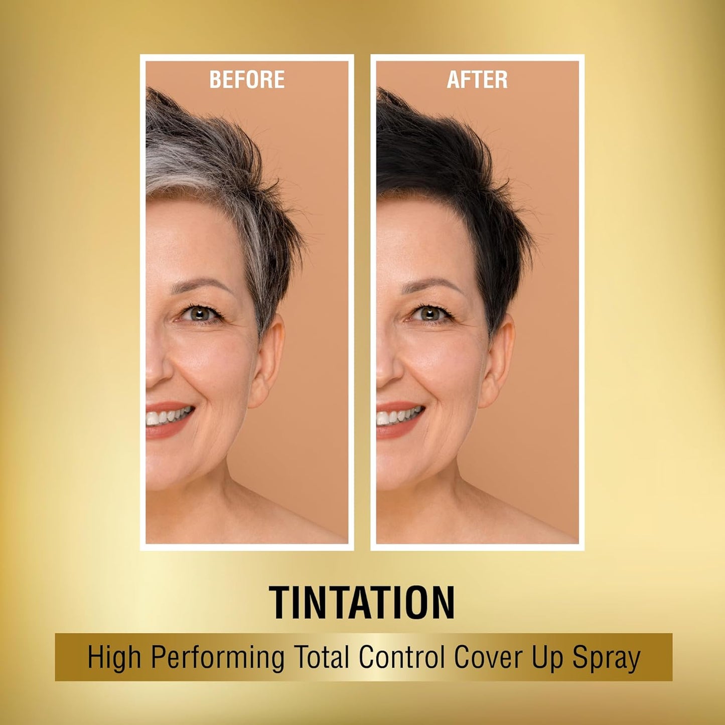 RED by Kiss 1.5OZ. Tintation Temporary Hair Color Spray, Instant Gray Root Cover Up, Water-Resistant, Smudge-Proof, Hairline & Barber Touch-Up, Quick Dry, Travel Size Spray (Medium Brown)