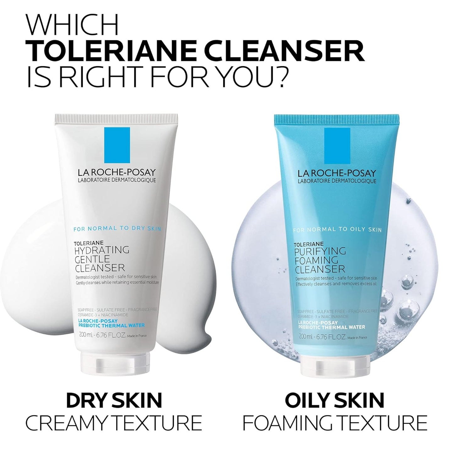 La Roche-Posay Toleriane Hydrating Face Cleanser | Niacinamide & Ceramides | Fragrance-Free for Sensitive Skin