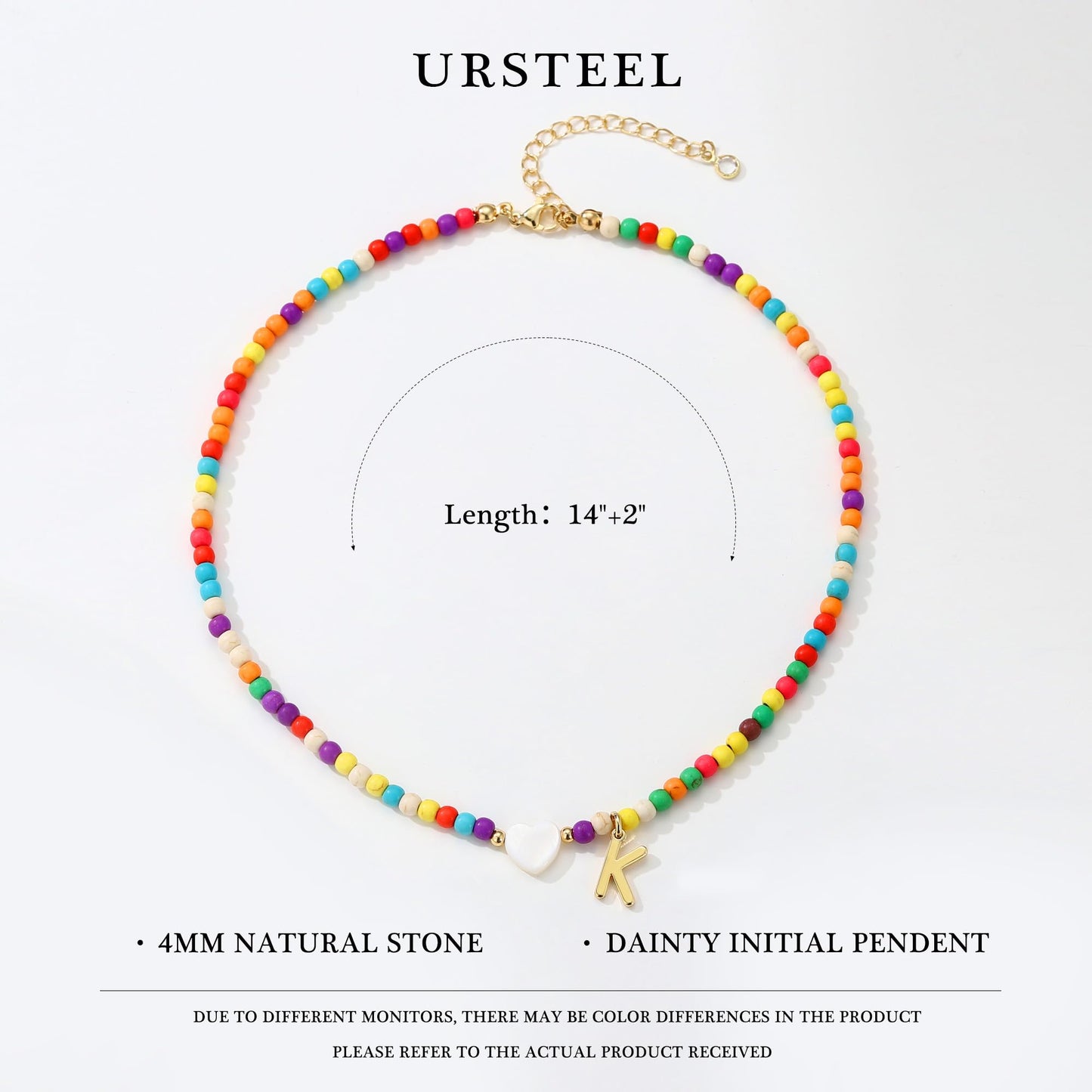 Ursteel Valentines Gifts for Kids Girls - 6 7 8 9 10 11 12 13 14 15 16 Year Old Birthday Gifts for Tween Teen Teenage Girl Gift Idea, M Initial Choker Necklace Kids Girls Jewelry