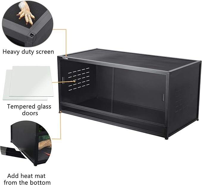 Reptile Terrarium 120 Gallon Large, PVC Enclosure Breeding Tank for Bearded Dragon Gecko Lizard Snake, Wide Breeding Lounge Vivarium Area with Ventilation, Suit for Juvenile to Adult Reptiles