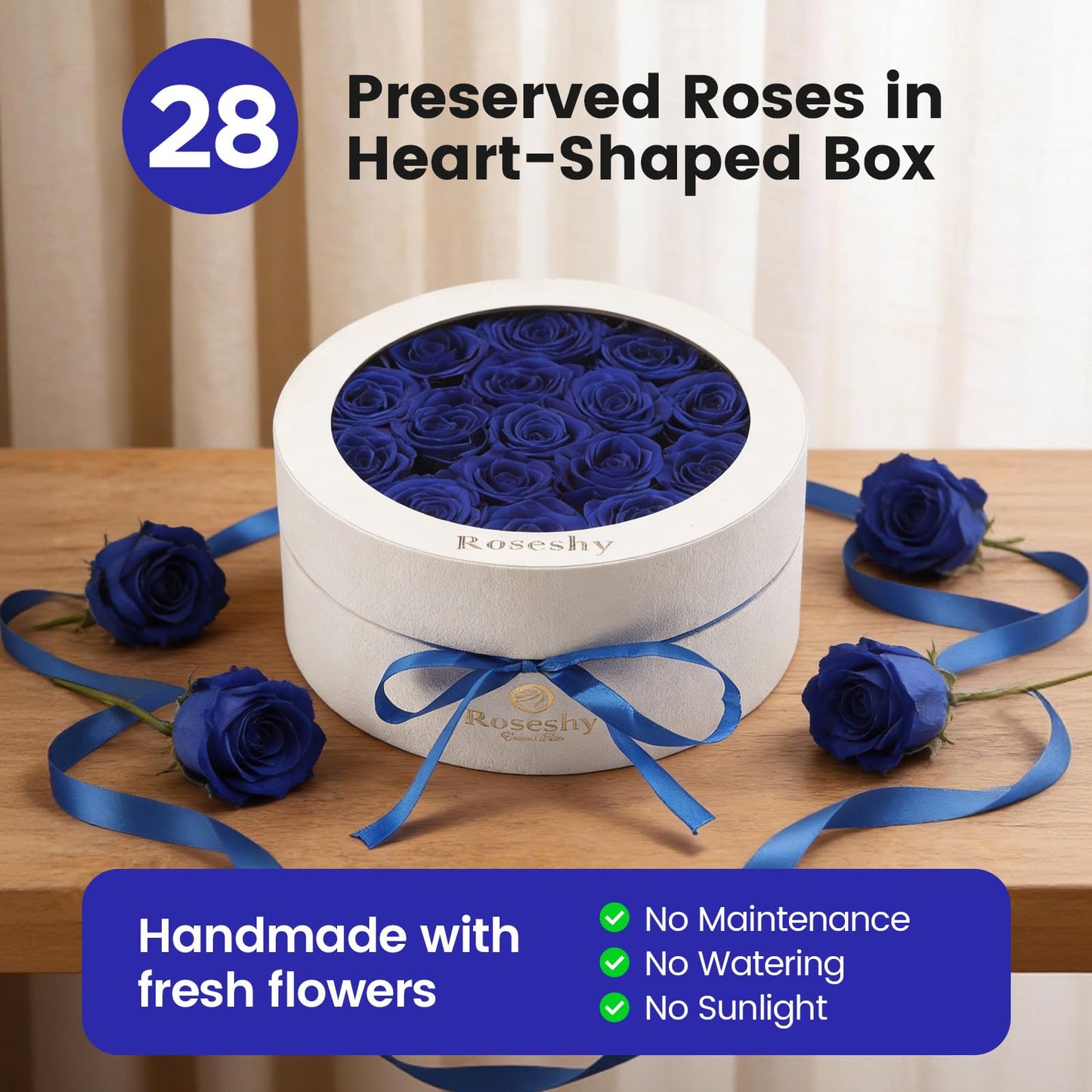 Valentines Day Flowers Roses Gifts for Her,16pcs Red Forever Preserved Roses in Heart Shape Gift Box,Valentines Day Delivery Prime Gifts-Roses Gifts for Women,Mom.
