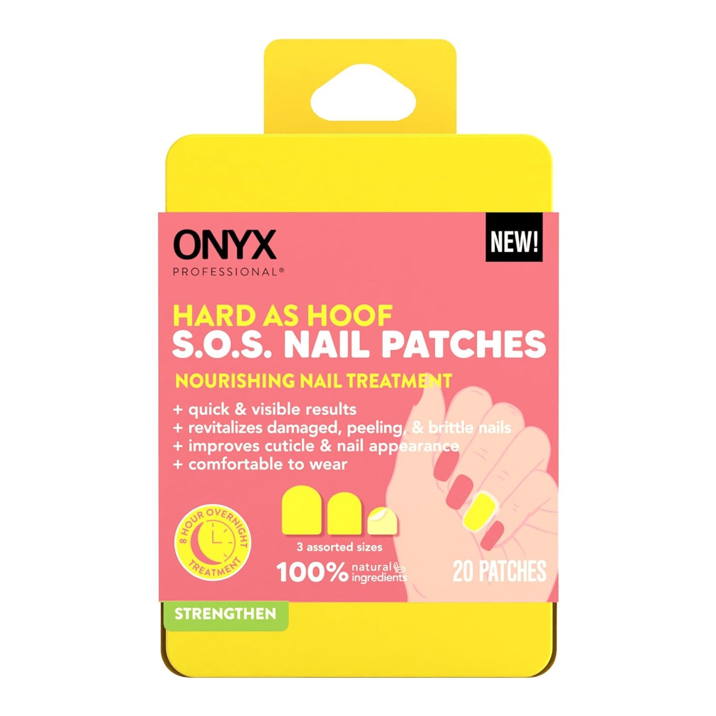 Onyx Hard As Hoof Nail Patches | Strengthening Treatment for Nail Growth - 20 Count