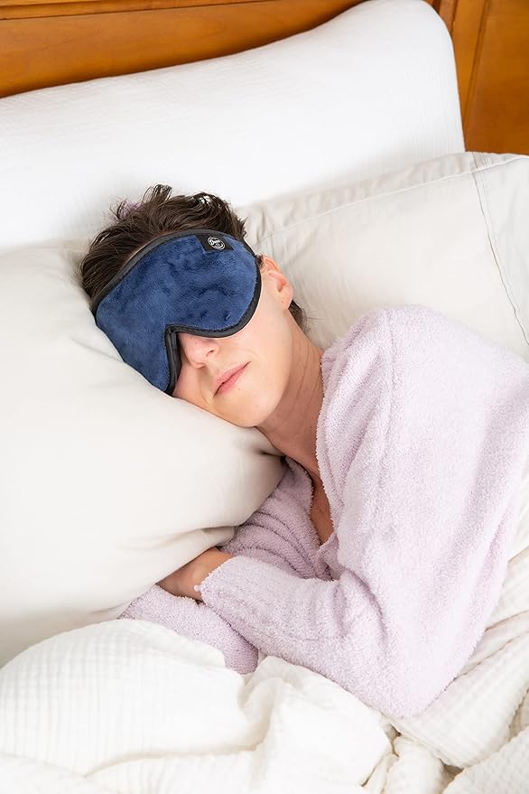 Dream Essentials, Escape 3D Sleep Mask, Earplugs, Carry Pouch Set, Molded Eye Shade, Men and Women, Contoured, Nose Bridge, Light Block, Memory Foam, Gift Set, Travel, Yoga, Blindfold, Navy Blue