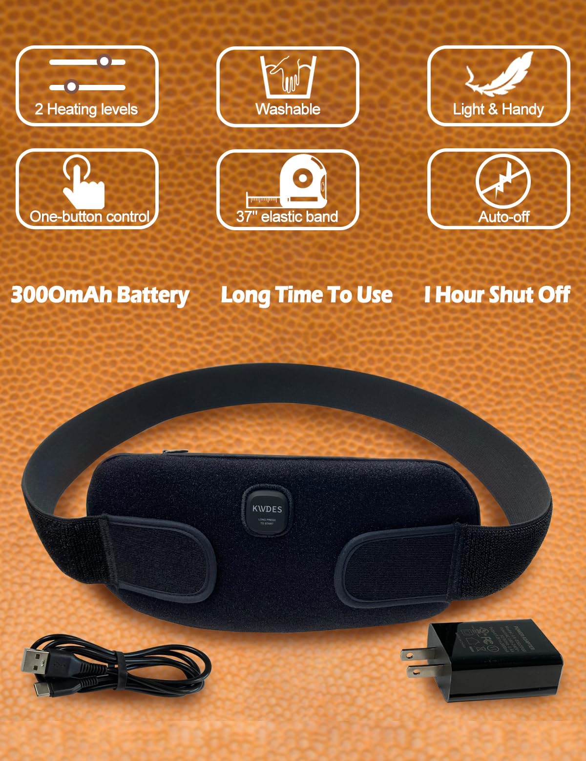 Portable Electric Heating Pad Cordless Period Heating Pad for Menstrual Cramps Pain Relief Back Cordless Period Small Rechargeable Wearable Battery Powered Lower Black Battery