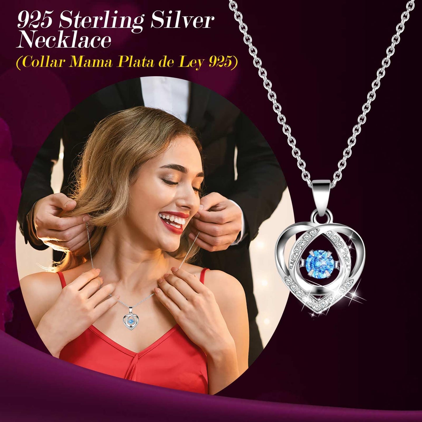 ADDWel Preserved Real Rainbow Rose with Sterling Silver Necklace Gift Set - Romantic Valentines Day Gifts for Wife, Girlfriend - Eternal Flowers Gifts for Anniversary, Birthday