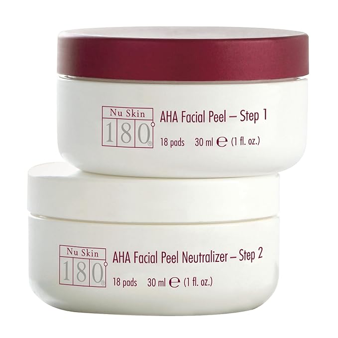 Nu Skin 180 Facial Peel & Neutralizer - Lactic Acid and Avena Sativa Extract Face Peel | Accelerate Skin Cell Turnover, Reduce Wrinkles | Skin Care Facial Peel, Soothing Skin Neutralizer