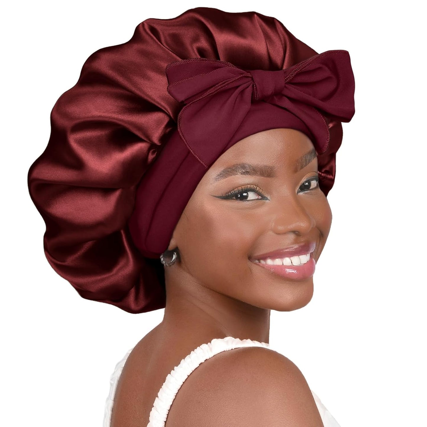 Silk Bonnet for Sleeping | Double Layer Satin Lined | Purple Hair Protection