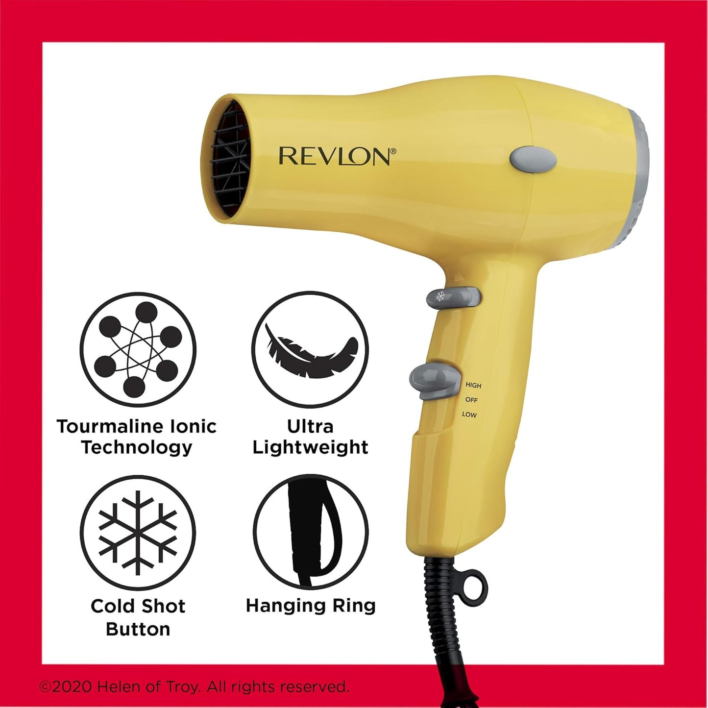Revlon 1875W Compact Hair Dryer – Lightweight & Travel-Friendly | Black | 2-Pack