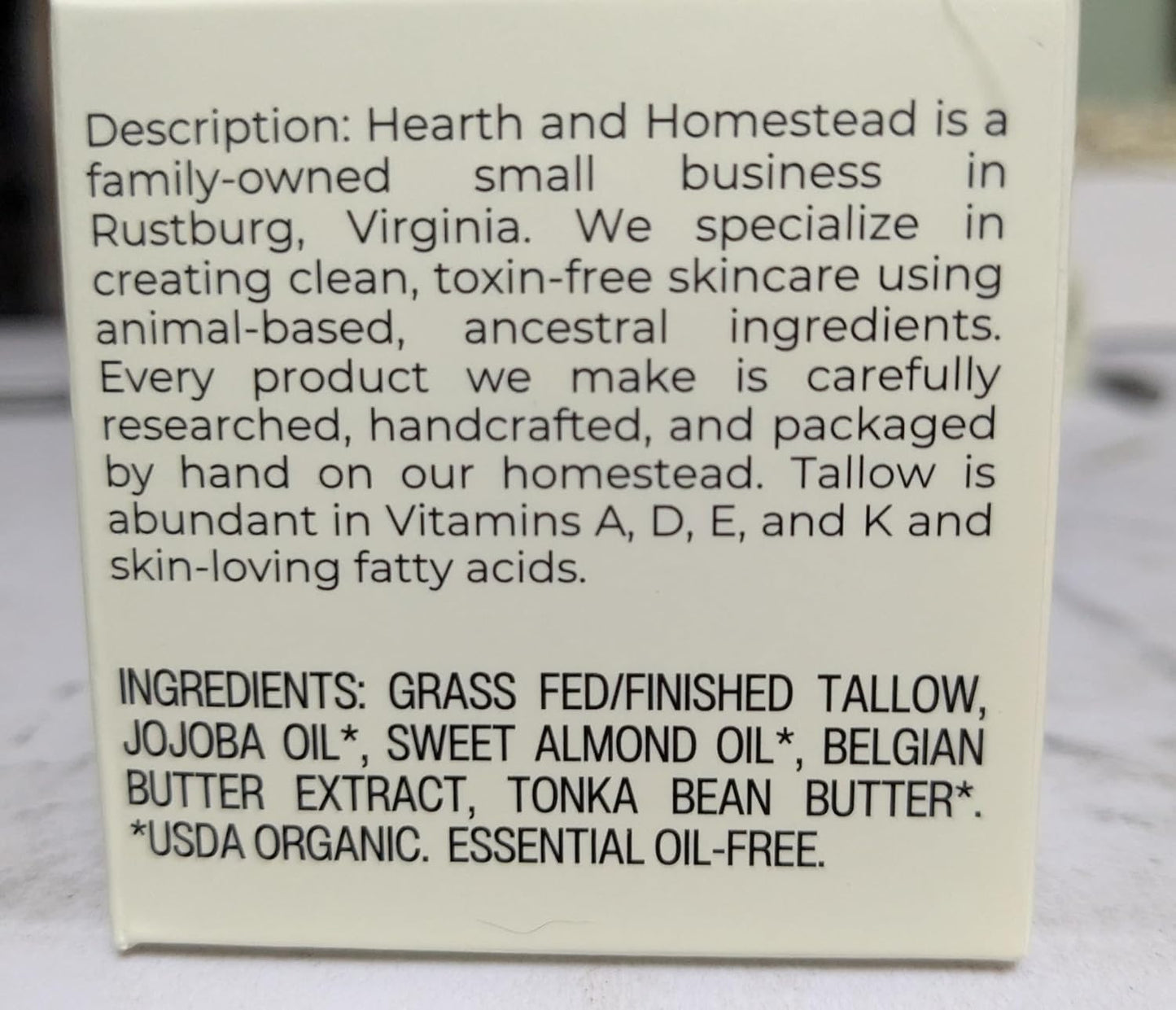 Handmade Tallow Balm | Fragrance-Free & Nourishing | 1.3 Oz Butter Almond