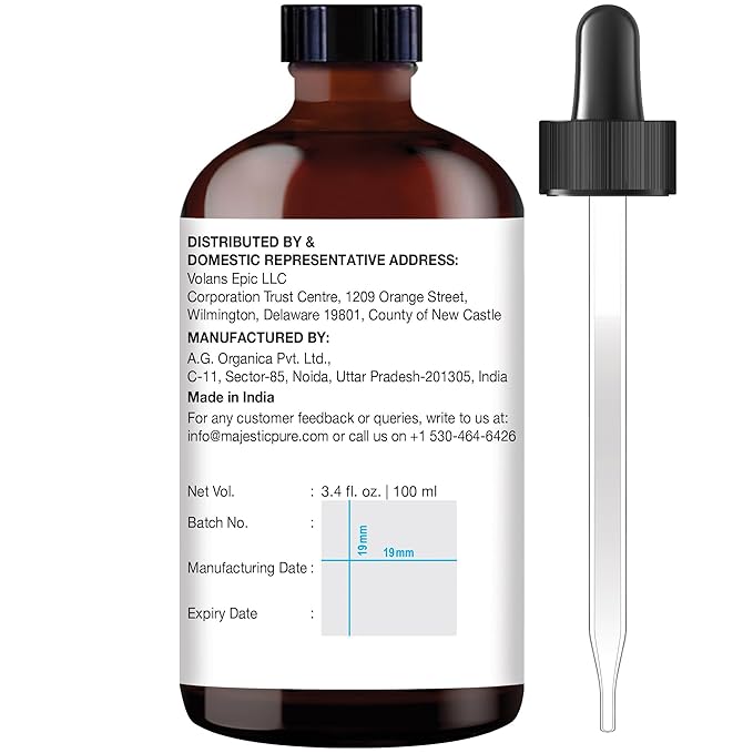 MAJESTIC PURE Lemongrass Essential Oil with Glass Dropper | 100% Pure and Natural Lemongrass Oil | Premium Grade Essential Oils for Diffusers, Skin, Aromatherapy, Massage | 3.4 Fl Oz