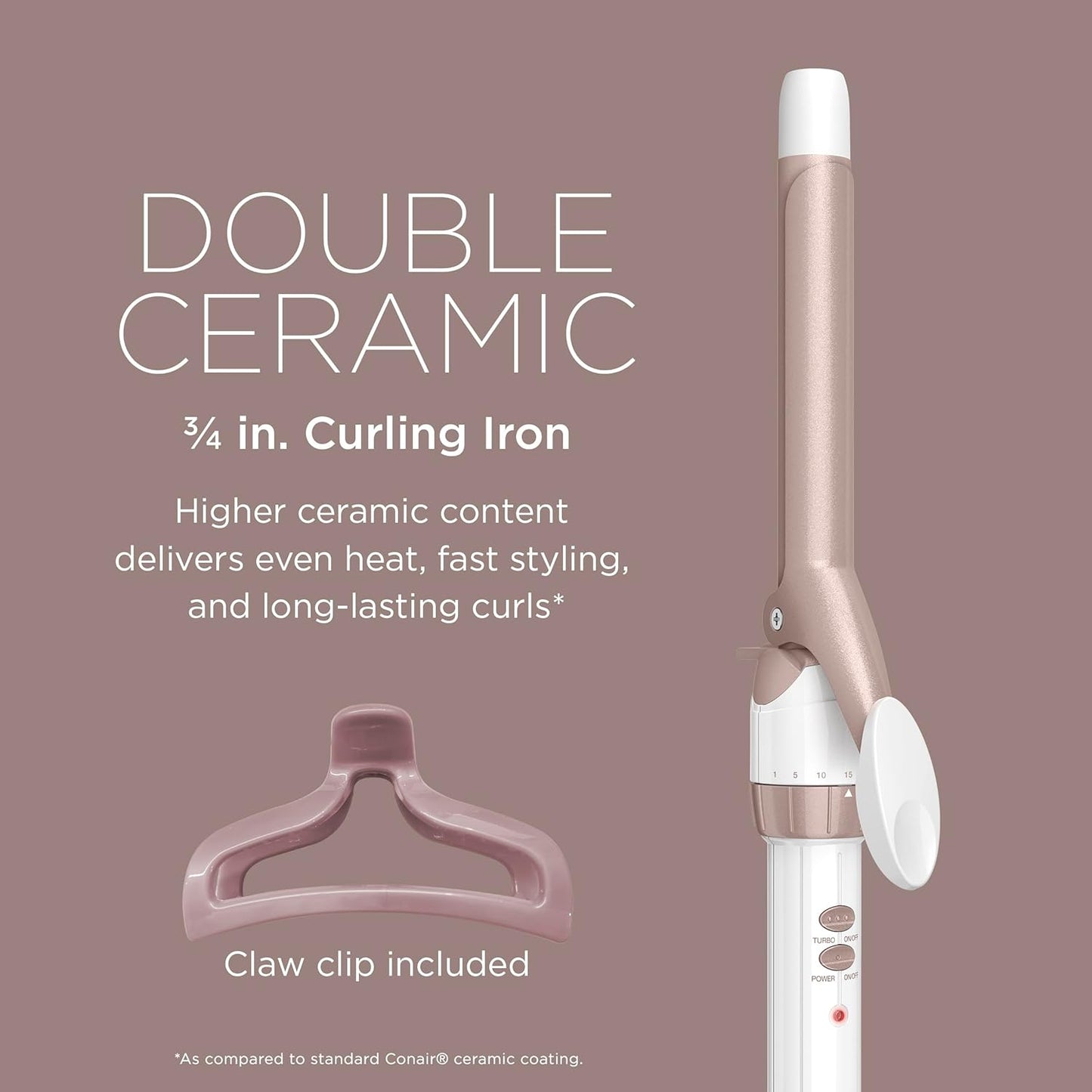 Conair Double Ceramic 1.5-Inch Curling Iron | Soft Waves for Medium & Long Hair