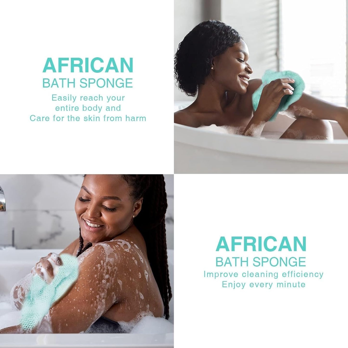 Exfoliating African Bath Sponge Set – 6 Colorful Net Scrubbers for Daily Use