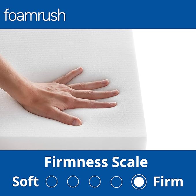 FoamRush 6-Inch Bunk (36" x 72") High Density Foam RV Mattress Replacement, Medium Firm, Pressure Relief, Travel Camper Trailer Truck, Made in USA, CertiPUR-US Certified, Cover Not Included
